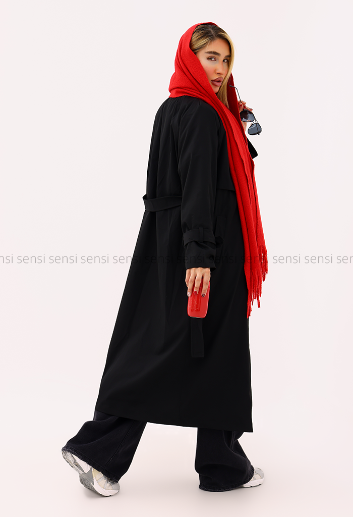 بارانی زنانه بلند آستر دار کد1006659